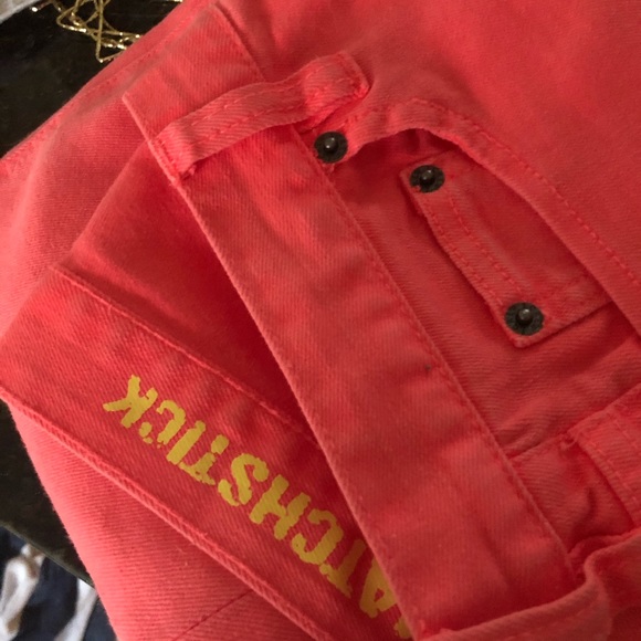 Bright peach J.Crew matchstick jeans - Picture 3 of 4